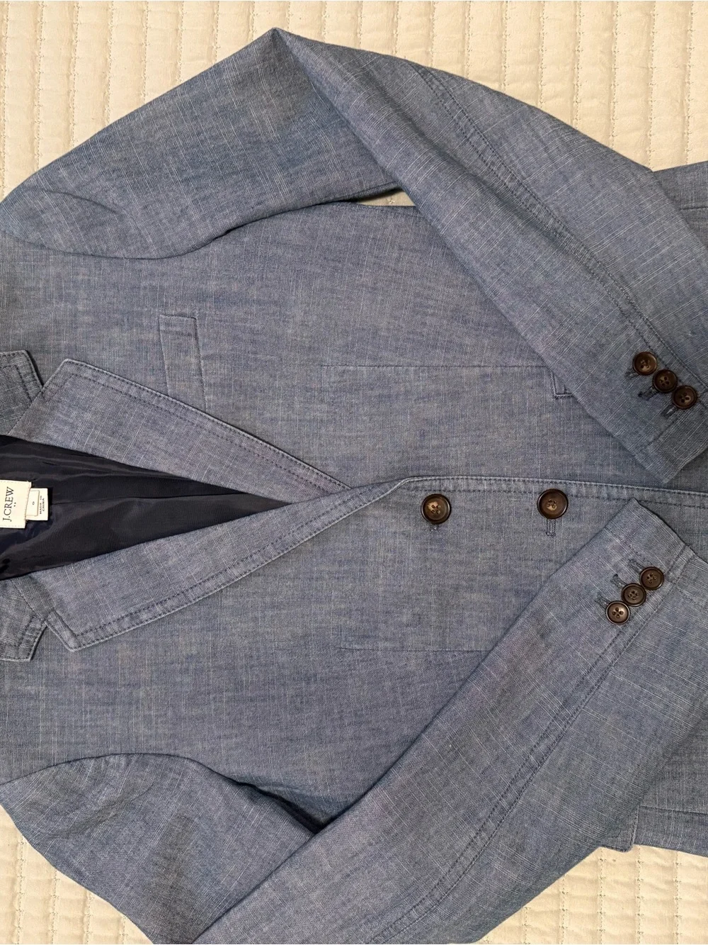 J. Crew Blue Chambray Tailored Blazer